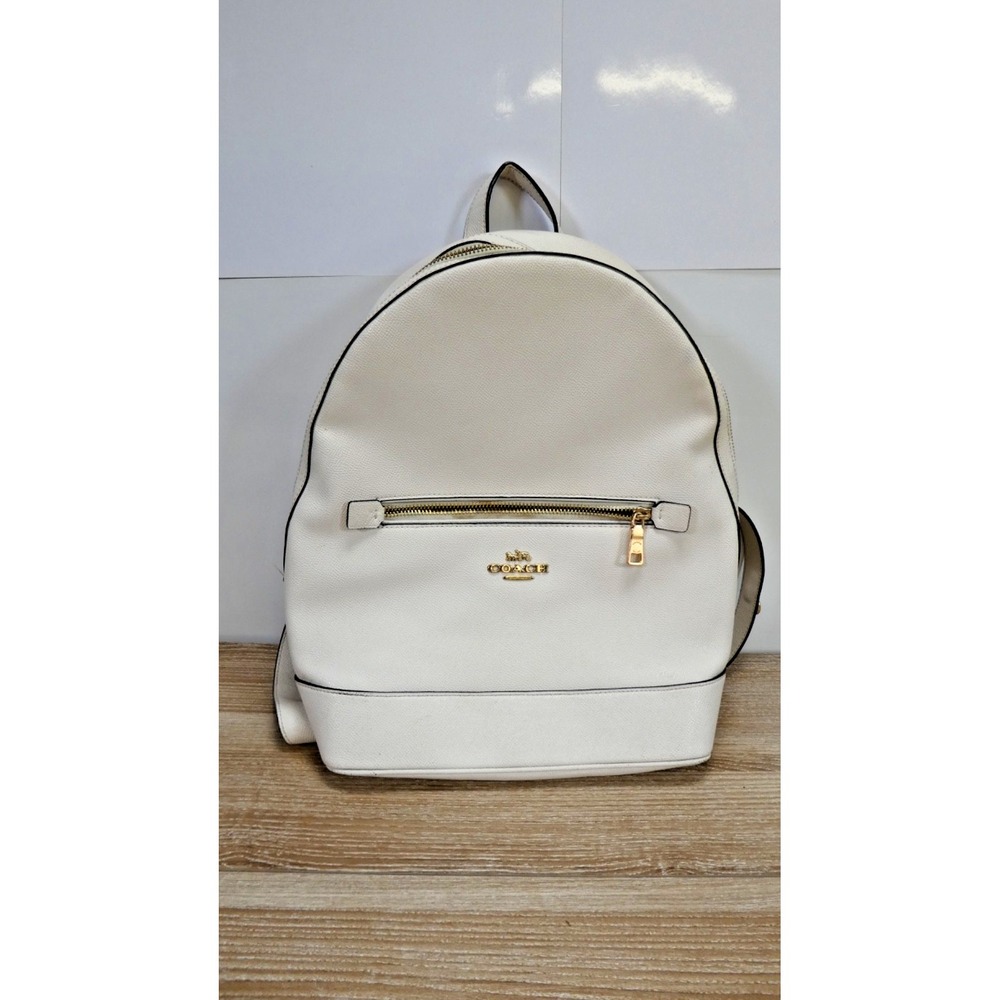 Coach C5680 Kenley Backpack in Crossgrain Leather Chalk - Used